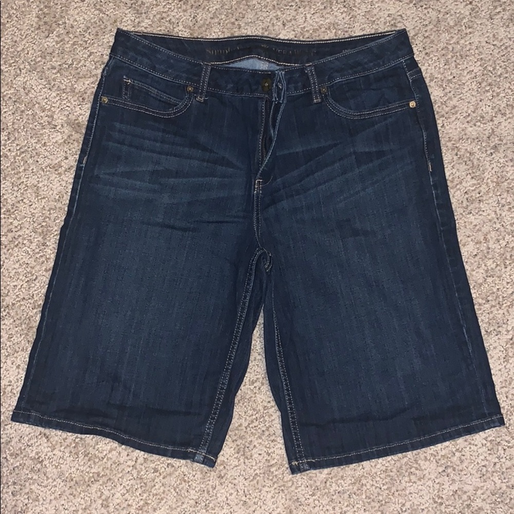 Roll Cuff Jean Bermuda Shorts